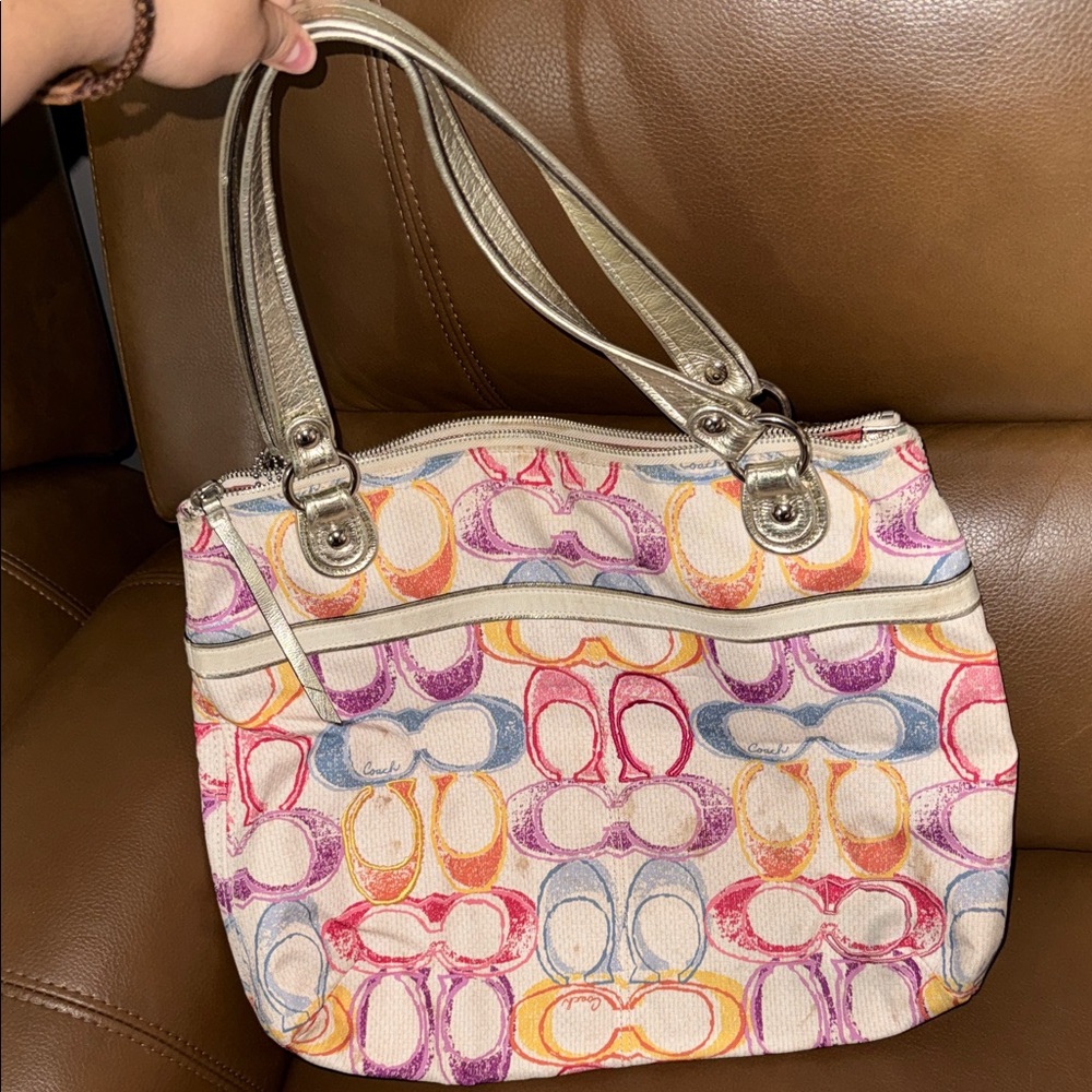 Coach Multicolor Signature Shoulder Bag